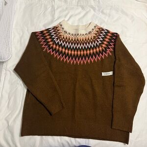 Amazon Essentials Cream Sweater with Multicolor Pattern